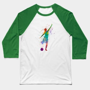 Woman footballer in watercolor Baseball T-Shirt